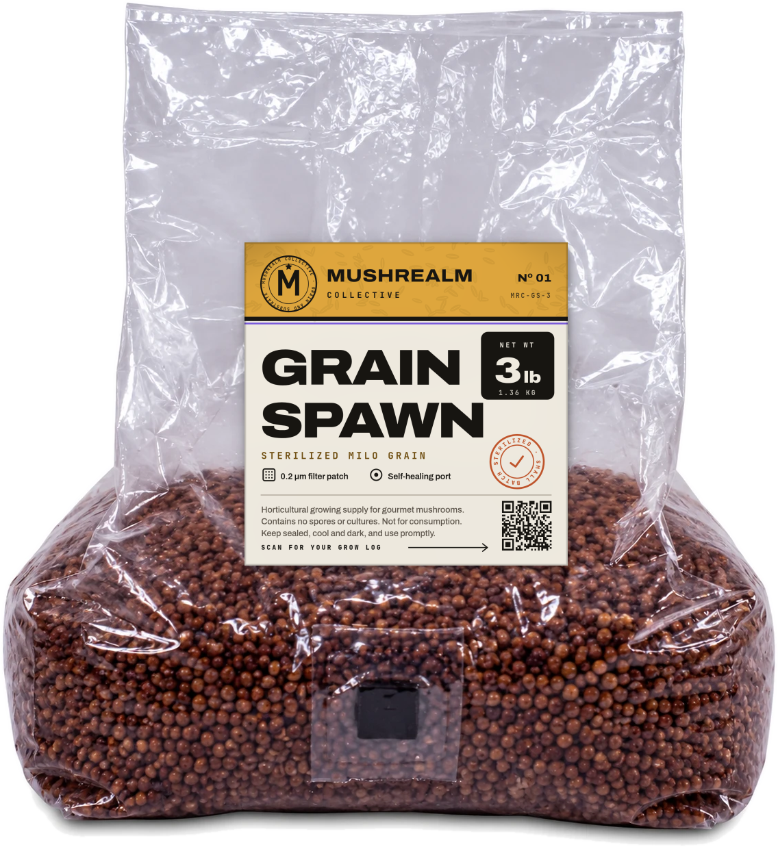 Sterilized grain spawn bag